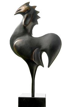 G.G. | bronzen beeld van een haan van Anton ter Braak koopt u nu online! ✓Hoogste kwaliteit & service ✓Veilig betalen ✓Gratis verzending