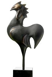 G.G. | bronzen beeld van een haan van Anton ter Braak koopt u nu online! ✓Hoogste kwaliteit & service ✓Veilig betalen ✓Gratis verzending