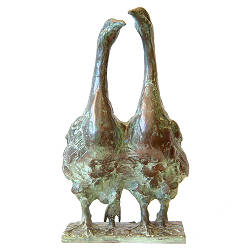 Ganzenpaar | bronzen beeld van Coba koster koopt u nu online! ✓Hoogste kwaliteit & service ✓Veilig betalen ✓Gratis verzending