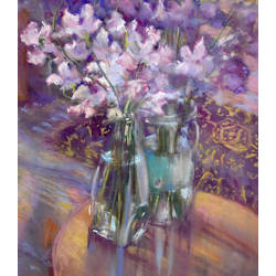 Lathyrus | stilleven schilderij in pastel van Corry Kooy koopt u nu online! ✓Hoogste kwaliteit & service ✓Veilig betalen ✓Gratis verzending