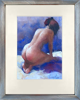 Rug | model-mensen schilderij in aquarel van Corry Kooy koopt u nu online! ✓Hoogste kwaliteit & service ✓Veilig betalen ✓Gratis verzending