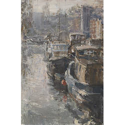 Noorderhaven III | stad schilderij van Flip Gaasendam koopt u nu online! ✓Hoogste kwaliteit ✓Veilig betalen ✓Gratis verzending