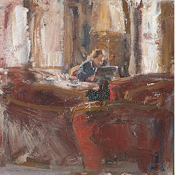 Hotel v/d Werff, In de lounge I | interieur schilderij van Flip Gaasendam koopt u nu online! ✓Hoogste kwaliteit ✓Veilig betalen ✓Gratis verzending