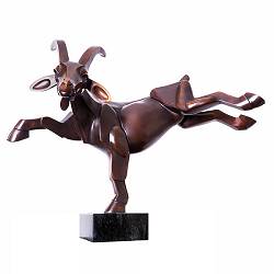 Geit II | bronzen beeld van een dier van Frans van Straaten koopt u nu online! ✓Hoogste kwaliteit & service ✓Veilig betalen ✓Gratis verzending