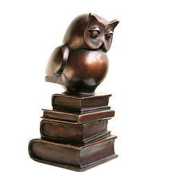 Wijsheid VIII | bronzen beeld van een uil van Frans van Straaten koopt u nu online! ✓Hoogste kwaliteit ✓Veilig betalen ✓Gratis verzending