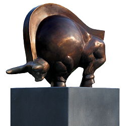 Stier | groot bronzen beeld van Frans van Straaten koopt u nu online! ✓Hoogste kwaliteit & service ✓Veilig betalen ✓Gratis verzending