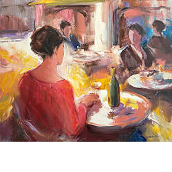 Aperitief | model schilderij  van Hans Musters koopt u nu online! ✓Hoogste kwaliteit & service ✓Veilig betalen ✓Gratis verzending