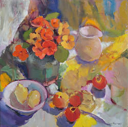 Stilleven met Oost-Indische kers | stilleven van Hans Musters koopt u nu online! ✓Hoogste kwaliteit ✓Veilig betalen ✓Gratis verzending