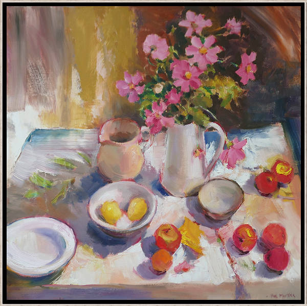 Stilleven met lavatera 