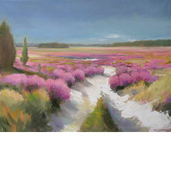 Zandpad in het heideveld | landschap van Hans Musters koopt u nu online! ✓Hoogste kwaliteit & service ✓Veilig betalen ✓Gratis verzending