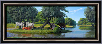 Beschutting | landschap schilderij in olieverf van Hans Parlevliet koopt u nu online! ✓Hoogste kwaliteit & service ✓Veilig betalen ✓Gratis verzending