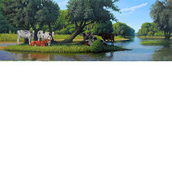 Beschutting | landschap schilderij in olieverf van Hans Parlevliet koopt u nu online! ✓Hoogste kwaliteit & service ✓Veilig betalen ✓Gratis verzending