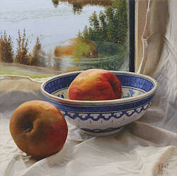 Blik naar buiten | stilleven schilderij in olieverf van Hans Parlevliet koopt u nu online! ✓Hoogste kwaliteit & service ✓Veilig betalen ✓Gratis verzending