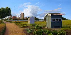 Het buitengebied | landschap schilderij in olieverf van Hans Parlevliet koopt u nu online! ✓Hoogste kwaliteit ✓Veilig betalen ✓Gratis verzending