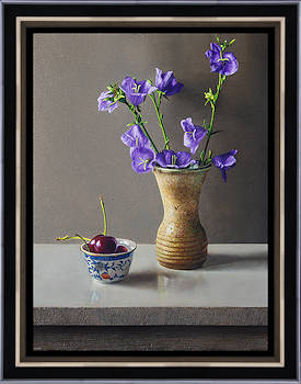 Stilleven met grasklokjes | stilleven schilderij in olieverf van Herman Tulp koopt u nu online! ✓Hoogste kwaliteit  ✓Veilig betalen ✓Gratis verzending