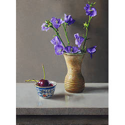 Stilleven met grasklokjes | stilleven schilderij in olieverf van Herman Tulp koopt u nu online! ✓Hoogste kwaliteit  ✓Veilig betalen ✓Gratis verzending