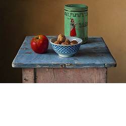 Groene suikerbus | stilleven schilderij in olieverf van Herman Tulp koopt u nu online! ✓Hoogste kwaliteit ✓Veilig betalen ✓Gratis verzending