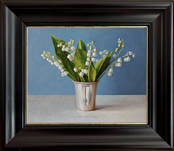 Lelietjes van Dalen in zilveren bekertje