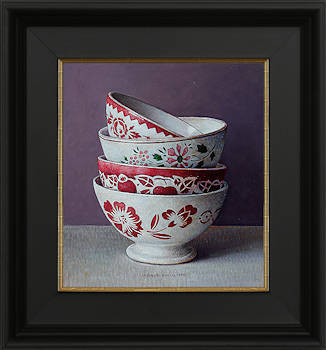 Franse kommen met rood motief | stilleven schilderij van Ingrid Smuling koopt u nu online! ✓Hoogste kwaliteit ✓Veilig betalen ✓Gratis verzending