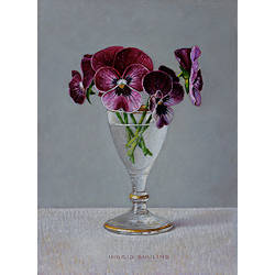 Viooltjes in glaasje | stilleven schilderij van Ingrid Smuling koopt u nu online! ✓Hoogste kwaliteit & service ✓Veilig betalen ✓Gratis verzending