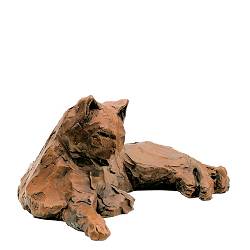 Liggende kat | dieren beeld in brons van Maja van Berkestijn koopt u nu online! ✓Hoogste kwaliteit & service ✓Veilig betalen ✓Gratis verzending