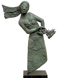 Panta Rhei | bronzen beeld van een vrouw van Marion Visione koopt u nu online! ✓Hoogste kwaliteit & service ✓Veilig betalen ✓Gratis verzending