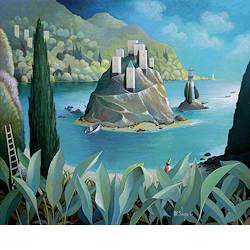 De verborgen haven | schilderij van Michiel Schrijver koopt u nu online! ✓Hoogste kwaliteit & service ✓Veilig betalen ✓Gratis verzending