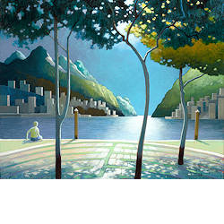 Doolhof | Zoeken aan zee | schilderij van Michiel Schrijver koopt u nu online! ✓Hoogste kwaliteit & service ✓Veilig betalen ✓Gratis verzending