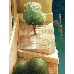 Doolhof | Het vermoeden | schilderij van Michiel Schrijver koopt u nu online! ✓Hoogste kwaliteit & service ✓Veilig betalen ✓Gratis verzending