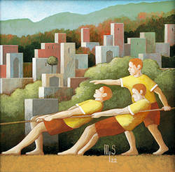 ZeeStreken 19 | architectuur schilderij van Michiel Schrijver koopt u nu online! ✓Hoogste kwaliteit & service ✓Veilig betalen ✓Gratis verzending