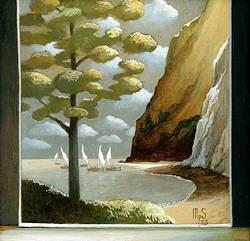 Zicht 4 | architectuur schilderij van Michiel Schrijver koopt u nu online! ✓Hoogste kwaliteit & service ✓Veilig betalen ✓Gratis verzending