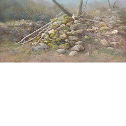 Gevallen muur | landschap schilderij van Peter Durieux koopt u nu online! ✓Hoogste kwaliteit & service ✓Veilig betalen ✓Gratis verzending