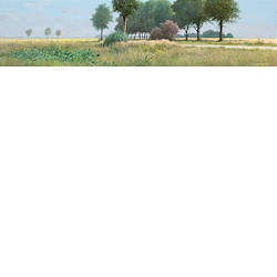 Nabij Usquert | landschap schilderij van Peter Durieux koopt u nu online! ✓Hoogste kwaliteit & service ✓Veilig betalen ✓Gratis verzending