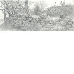 Pad naar Marjanoux | landschap schilderij in potlood van Peter Durieux koopt u nu online! ✓Hoogste kwaliteit ✓Veilig betalen ✓Gratis verzending