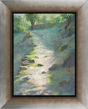 Rechtsaf naar Péloutier | landschap schilderij van Peter Durieux koopt u nu online! ✓Hoogste kwaliteit & service ✓Veilig betalen ✓Gratis verzending