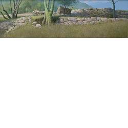 Muur bij Le Coulet | landschap schilderij in acrylverf van Peter Durieux koopt u nu online! ✓Hoogste kwaliteit ✓Veilig betalen ✓Gratis verzending