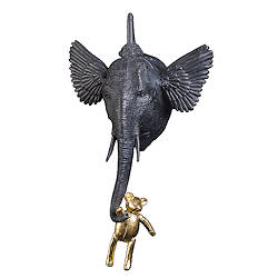 Olifant met gouden beertje | dieren beeld in brons van Peter Hiemstra koopt u nu online! ✓Hoogste kwaliteit ✓Veilig betalen ✓Gratis verzending