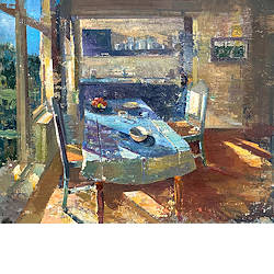 Nazomer | interieur schilderij in olieverf van Simeon  Nijenhuis koopt u nu online! ✓Hoogste kwaliteit & service ✓Veilig betalen ✓Gratis verzending