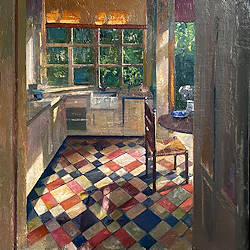 Ochtend in augustus | interieur schilderij van Simeon  Nijenhuis koopt u nu online! ✓Hoogste kwaliteit & service ✓Veilig betalen ✓Gratis verzending