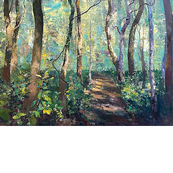 Groenestein | landschap schilderij van Simeon  Nijenhuis koopt u nu online! ✓Hoogste kwaliteit & service ✓Veilig betalen ✓Gratis verzending